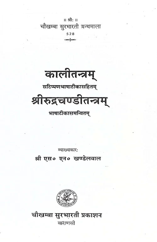 Kali Tantram Rudrachandi Tantram (CSBG 528)